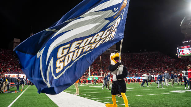 Georgia Southern flag postgame Nebraska football 2022 USATSI_19026125